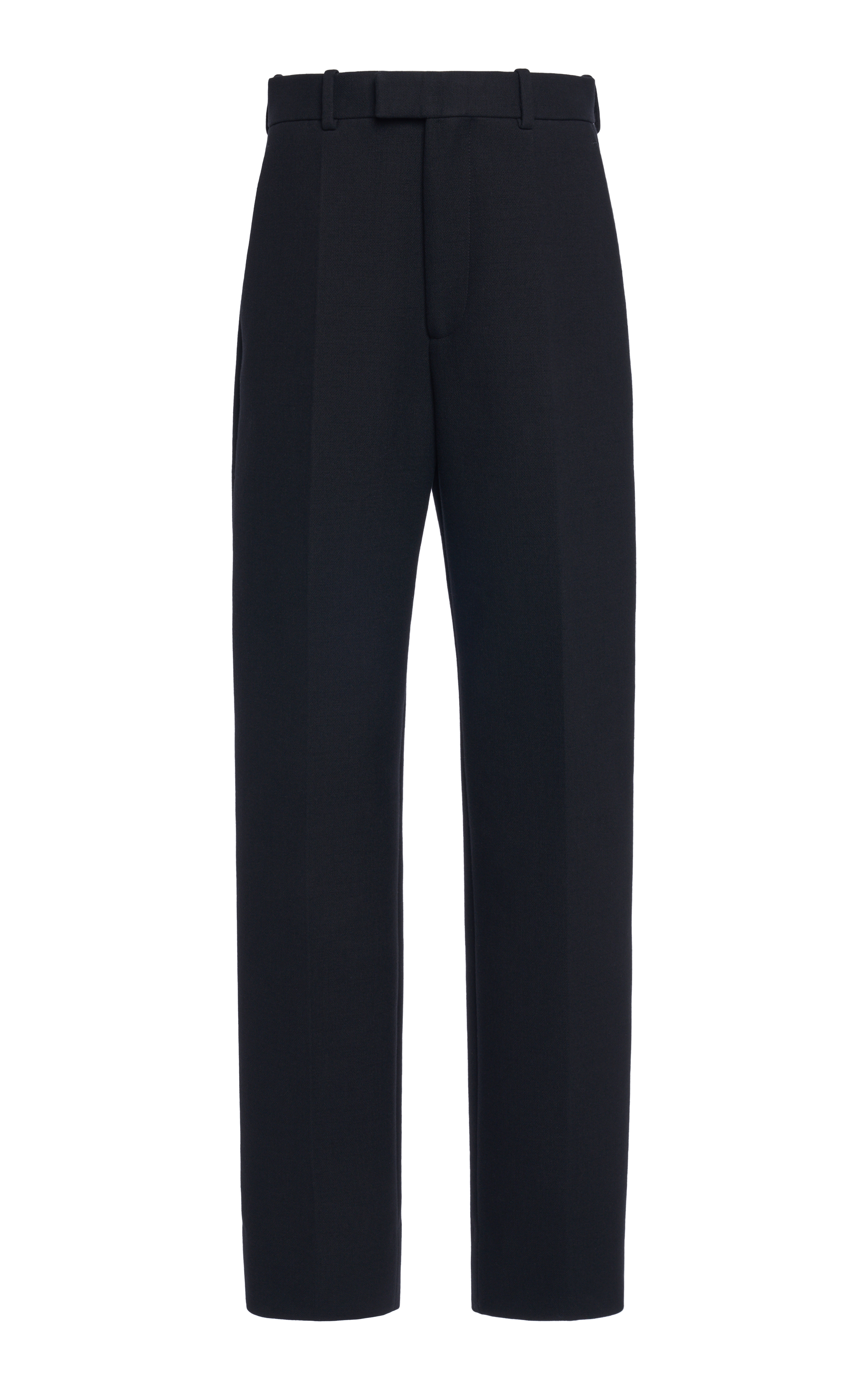 Cotton-Blend Melange Straight-Leg Pants