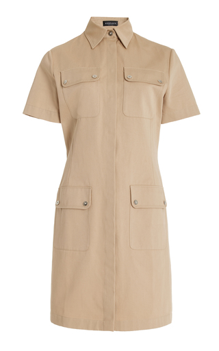 Belted Cotton-Gabardine Mini Dress