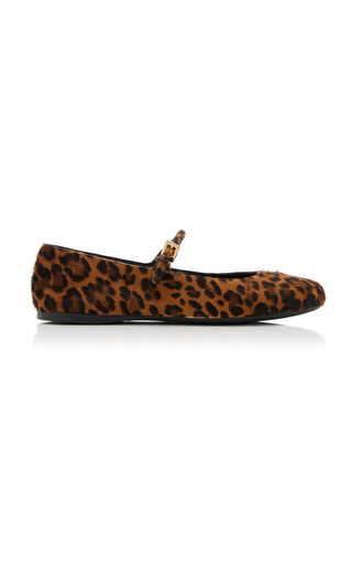 Leopard-Print Pony Hair Ballet Flats