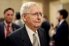 Senate Minority Leader Mitch McConnell, a Republican from Kentucky, at the US Capitol in Washington, DC, US, on Thursday, March 7, 2024. Election-year politics will increase the focus on President Joe Biden's State of the Union address and lawmakers' reactions, as he's stumping to the nation just months before voters will decide control of the House, Senate, and White House. Photographer: Ting Shen/Bloomberg