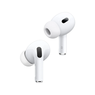 AirPods Pro 2 earbuds on white background