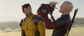 Wolverine (Hugh Jackman) with Deadpool (Ryan Reynolds) and Dogpool in Deadpool & Wolverine