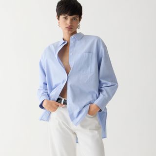 J.Crew, Étienne Oversized Shirt in Striped Lightweight Oxford