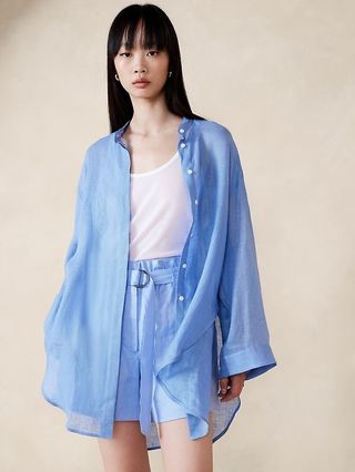 Oversized Linen Gauze Tunic