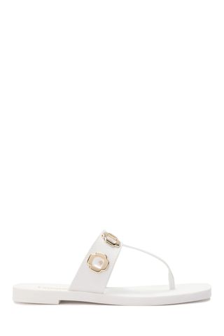 Larroudé white Milan Jelly Thong Sandal