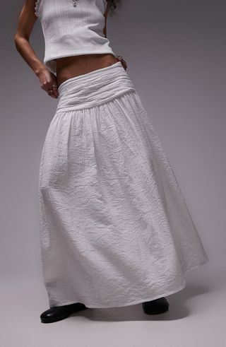 Ruched Waist Maxi Skirt