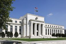 The Federal Reserve building in Washington, D.C., on a sunny day. 