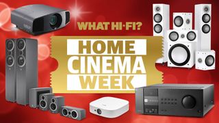 Home Cinema Week text alongside images of various products