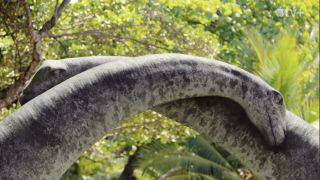 A pair of sauropods share a tender moment, in the trailer of a new documentary series about life during the Cretaceous.