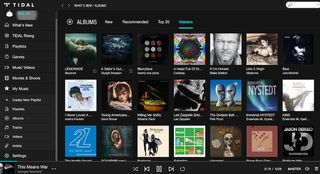 A screenshot of Tidal's desktop app