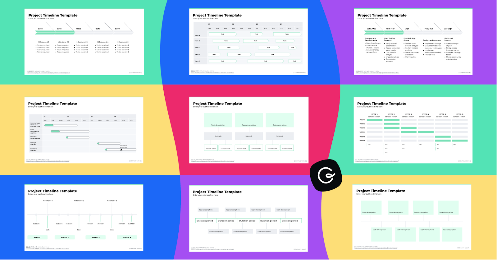 Project timeline templates