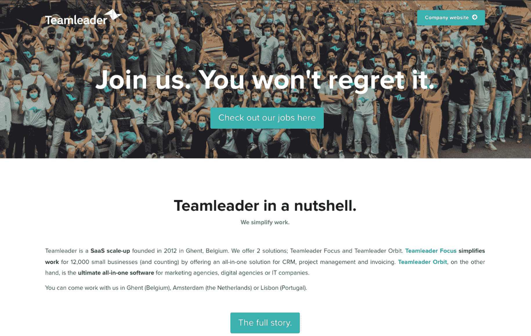 Teamleader career page