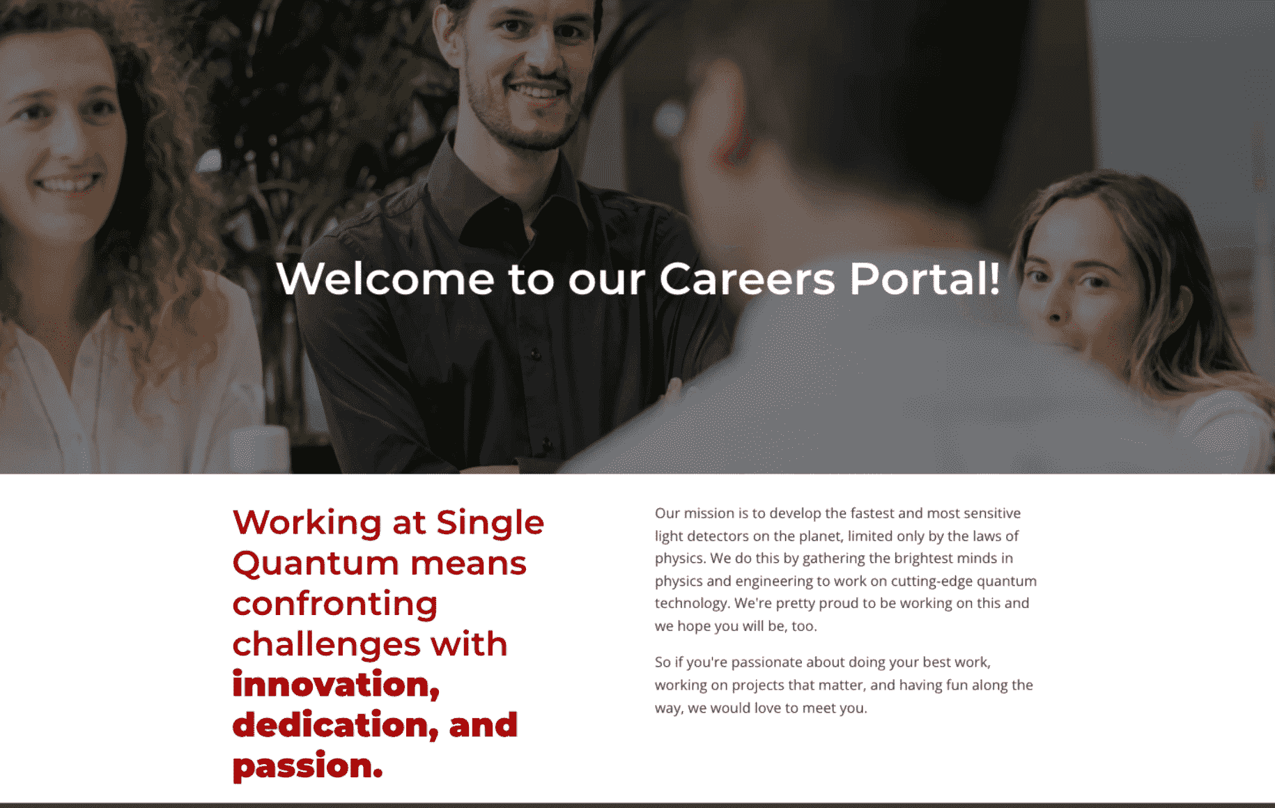 Single Quantum careers portal