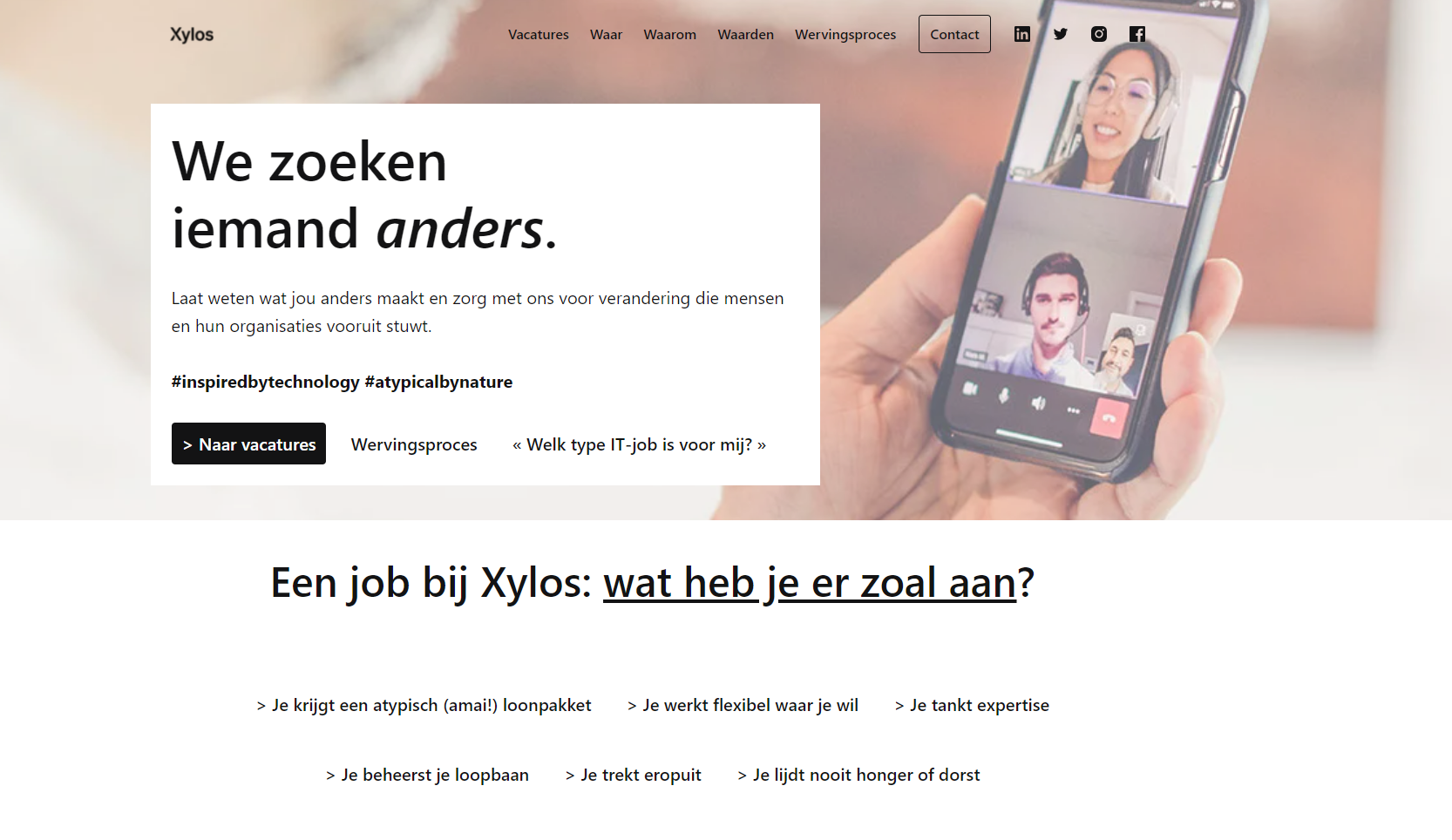 Xylos careers site home page