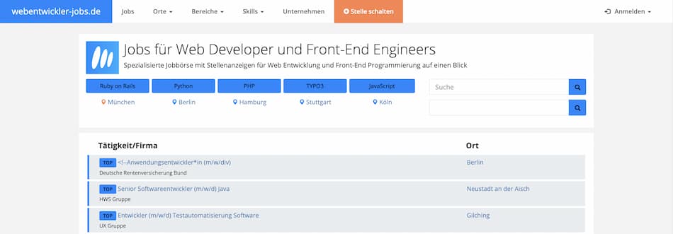 webentwickler-jobs Startseite