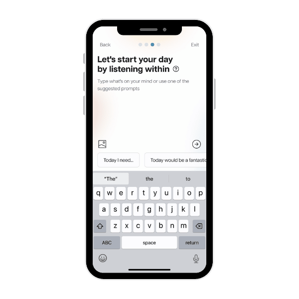 The Inner Workout self-care app displayed on an iPhone