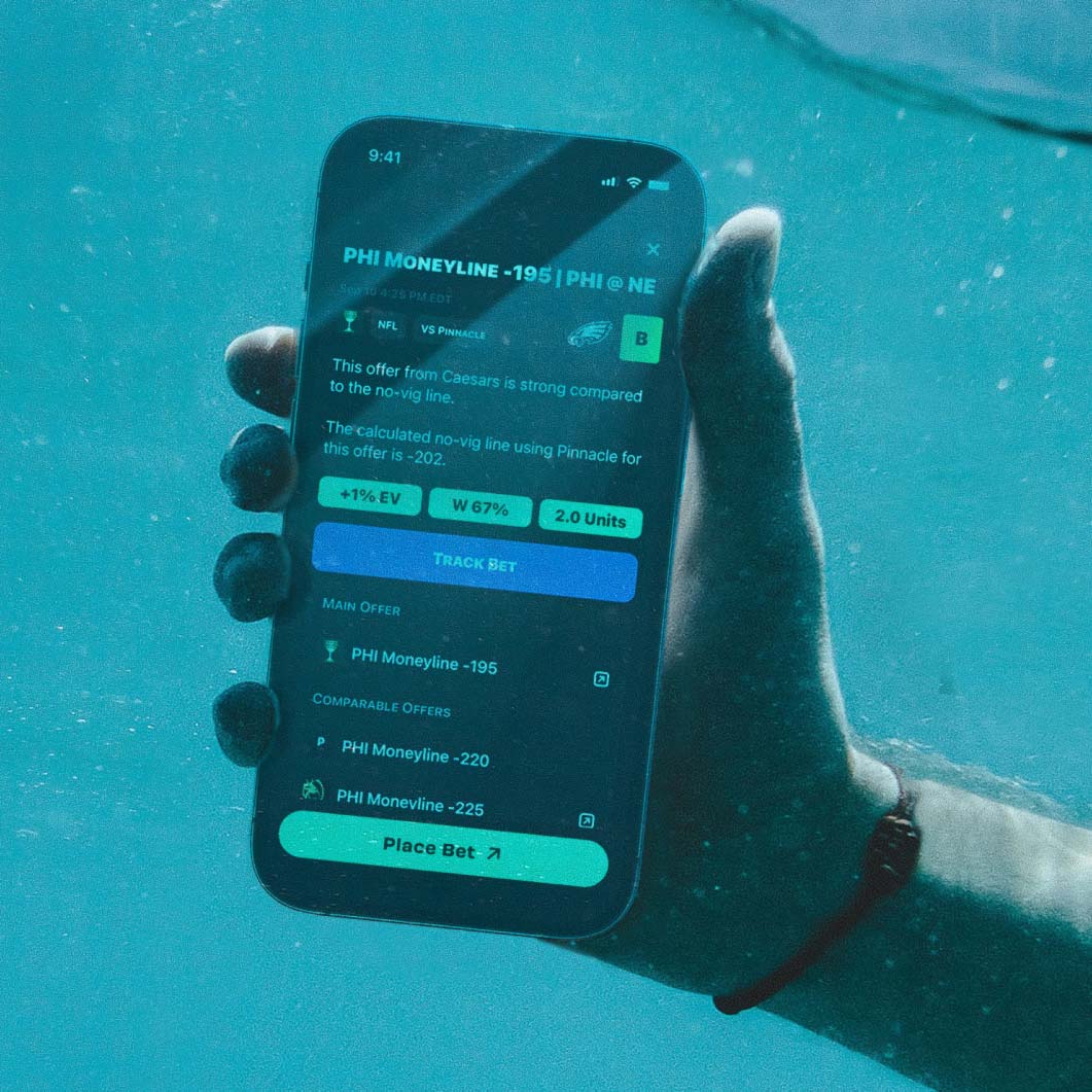 Optimal Bets app under water showing expert predictions