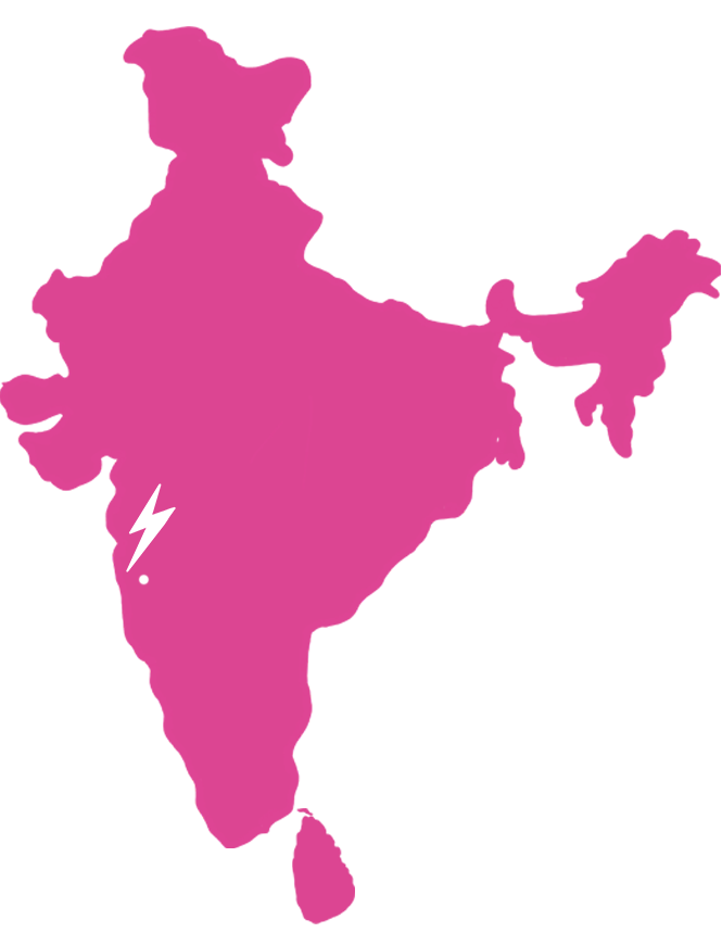 Map of South Asia showing where our Madhur Jaggery is harvested (western coast of India in Maharashtra).