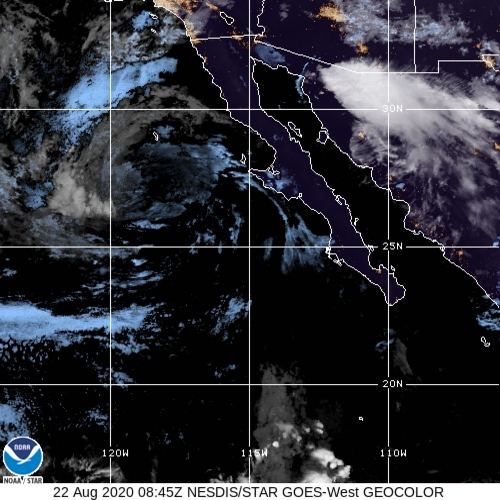 Post-tropical Cyclone Genevieve at 25.8°N - 115.5°W