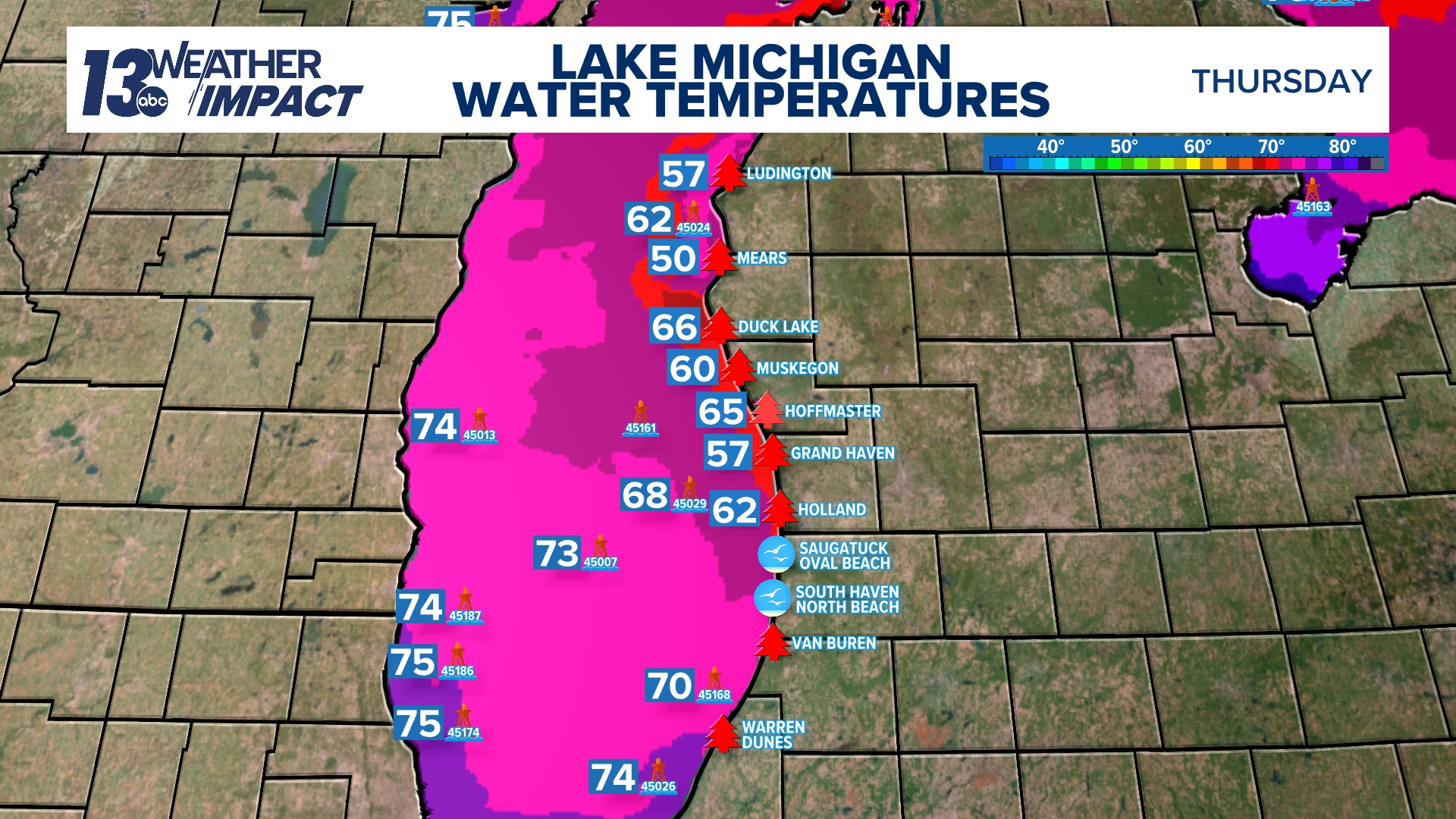 Lake Michigan Water Temperatures