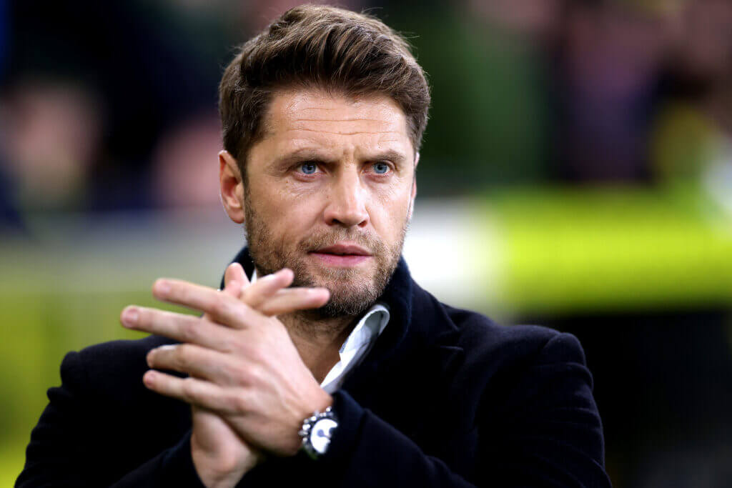 NORWICH, ENGLAND - DECEMBER 30: Norwich City Interim Manager Allan Russell looks on during the Sky Bet Championship match between Norwich City and Reading at Carrow Road on December 30, 2022 in Norwich, England. (Photo by Stephen Pond/Getty Images)