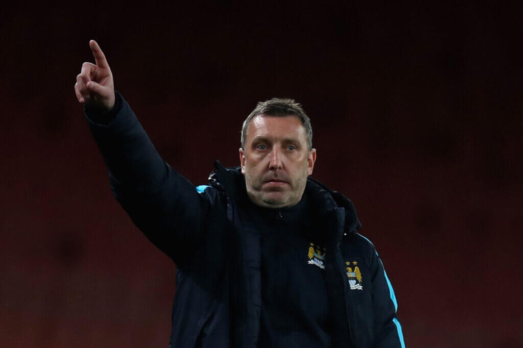 LONDON, ENGLAND - APRIL 04:  Coach Jason Wilcox gives instructions during the FA Youth Cup semi-final second leg match between Arsenal and Manchester City at Emirates Stadium on April 4, 2016 in London, England.  (Photo by Julian Finney/Getty Images)