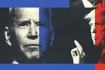 A photomontage of Joe Biden and Donald Trump