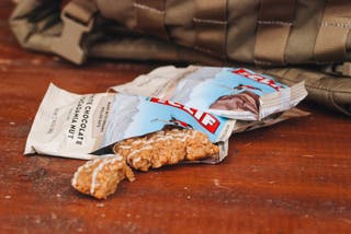 An open white chocolate macadamia Clif Bar