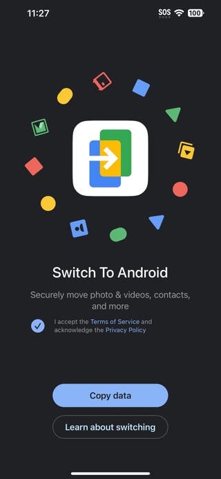 A screenshot that says "Switch to Android."