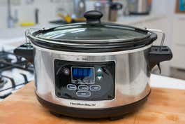 slow cooker on countertop