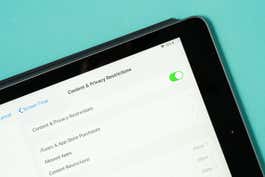 The content and privacy restrictions screen on an iPad.