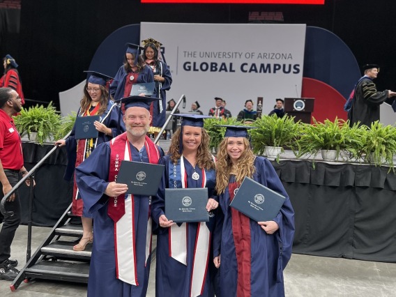 The Shelton family poses for a photo at UAGC commencement