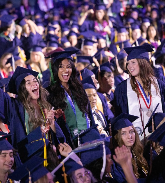 graduates celebrate at commencement