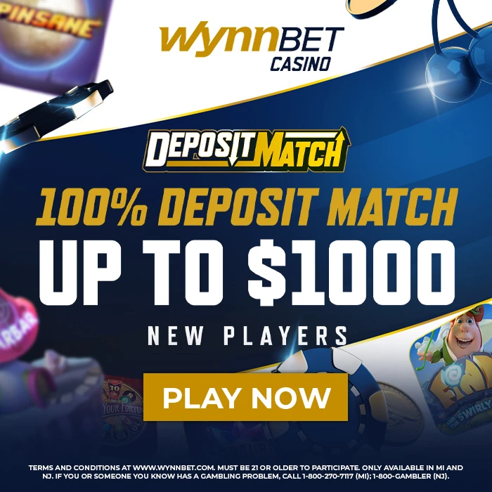 WynnBET Casino - 100% Deposit Match up to $1,000