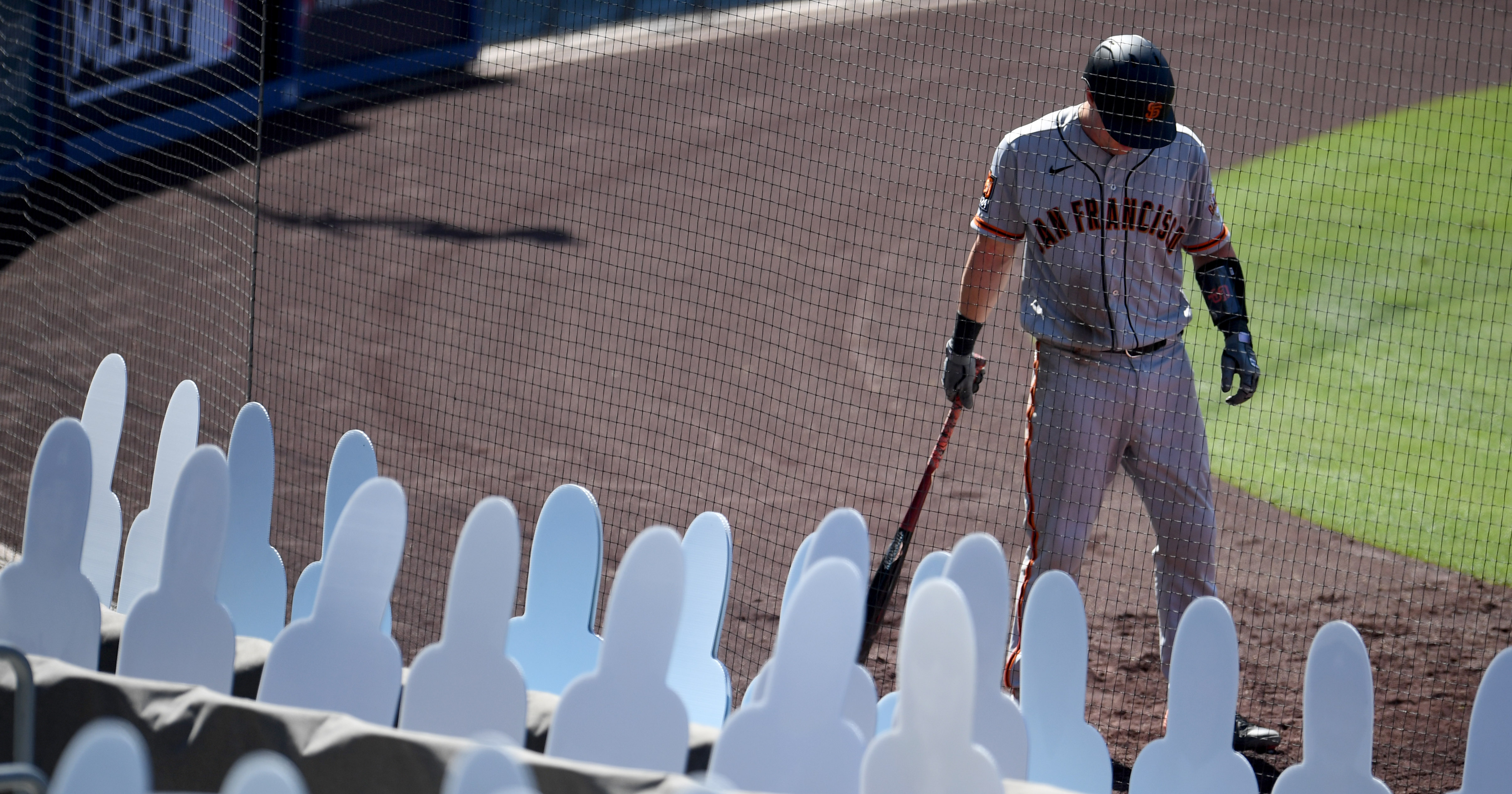 San Francisco Giants defeated the Los Angeles Dodgers 5-4 during a MLB baseball game at Dodger Stadium in Los Angeles, California.