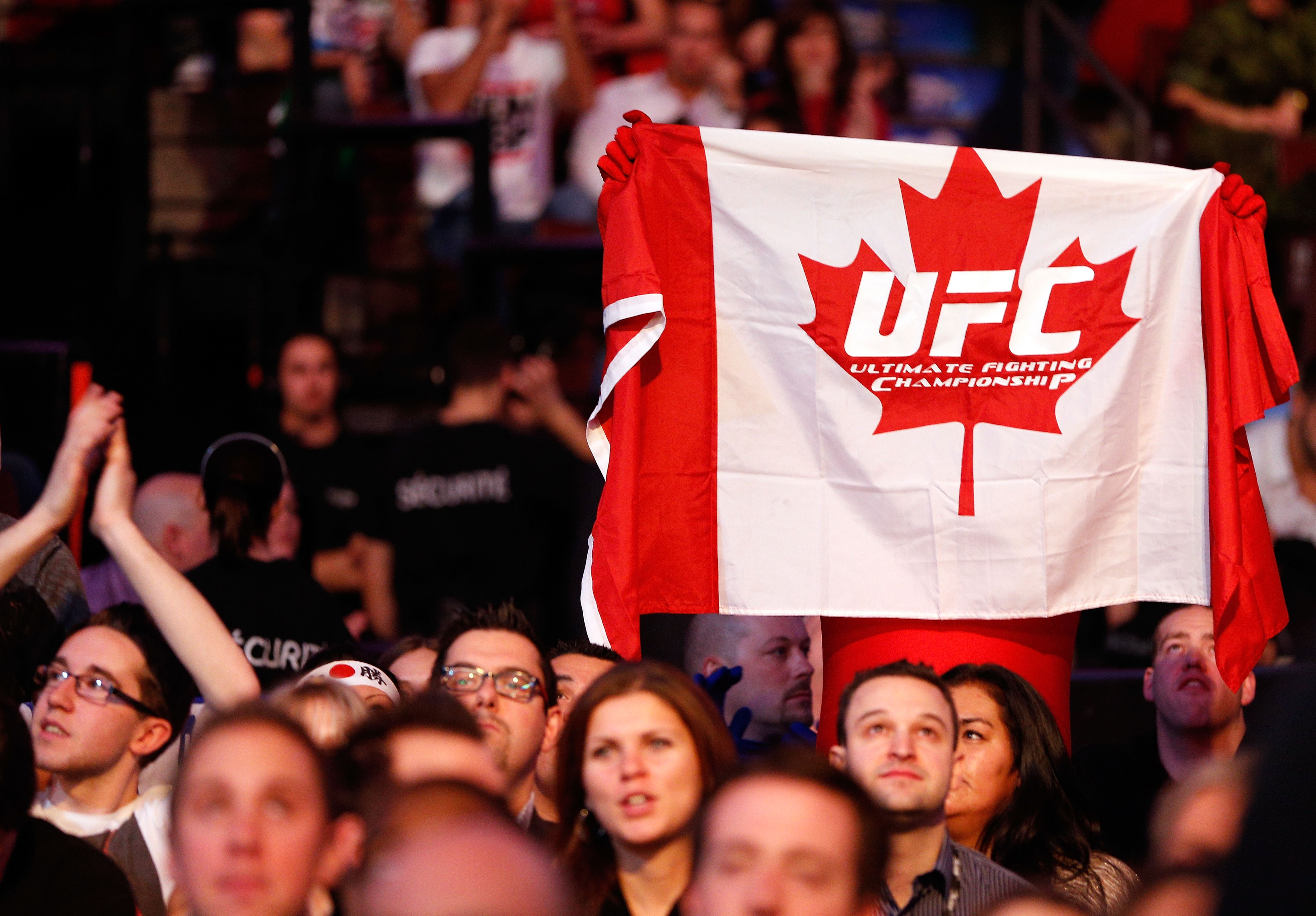 Canadian flag in the crowd during UFC 154: Sakara v Cote