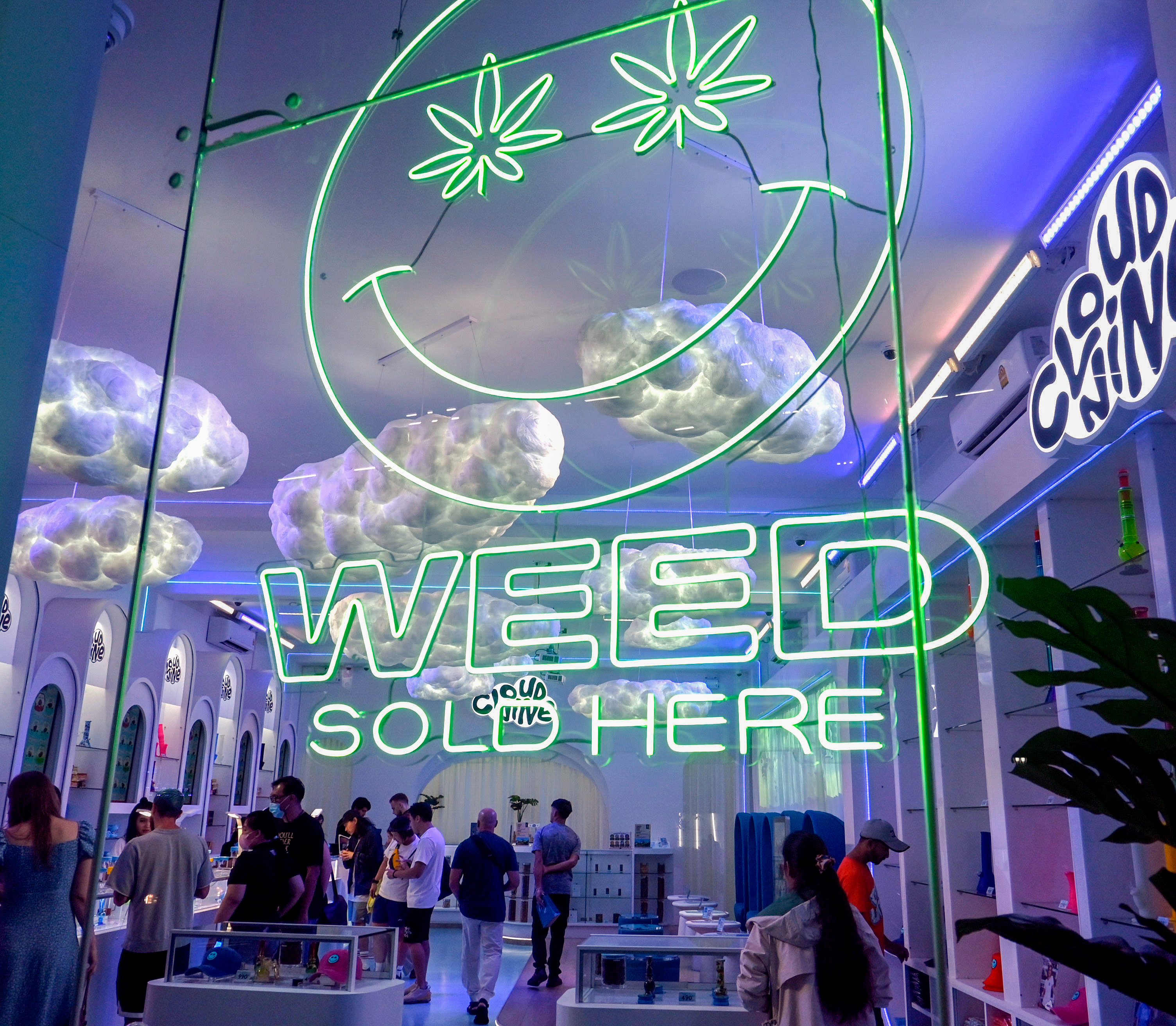 A general view of the Cloud Nine weed outlet on Sukhumvit...