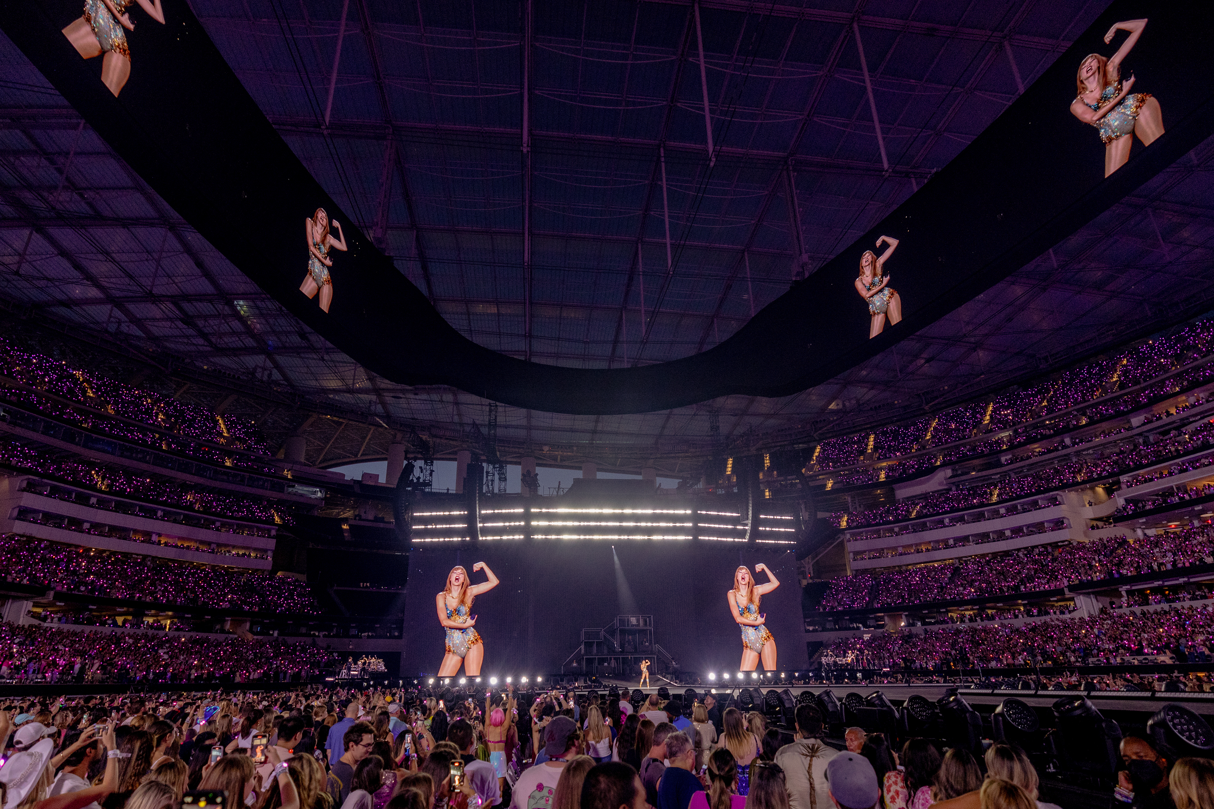 Taylor Swift performs during The Eras Tour concert at SoFi Stadium