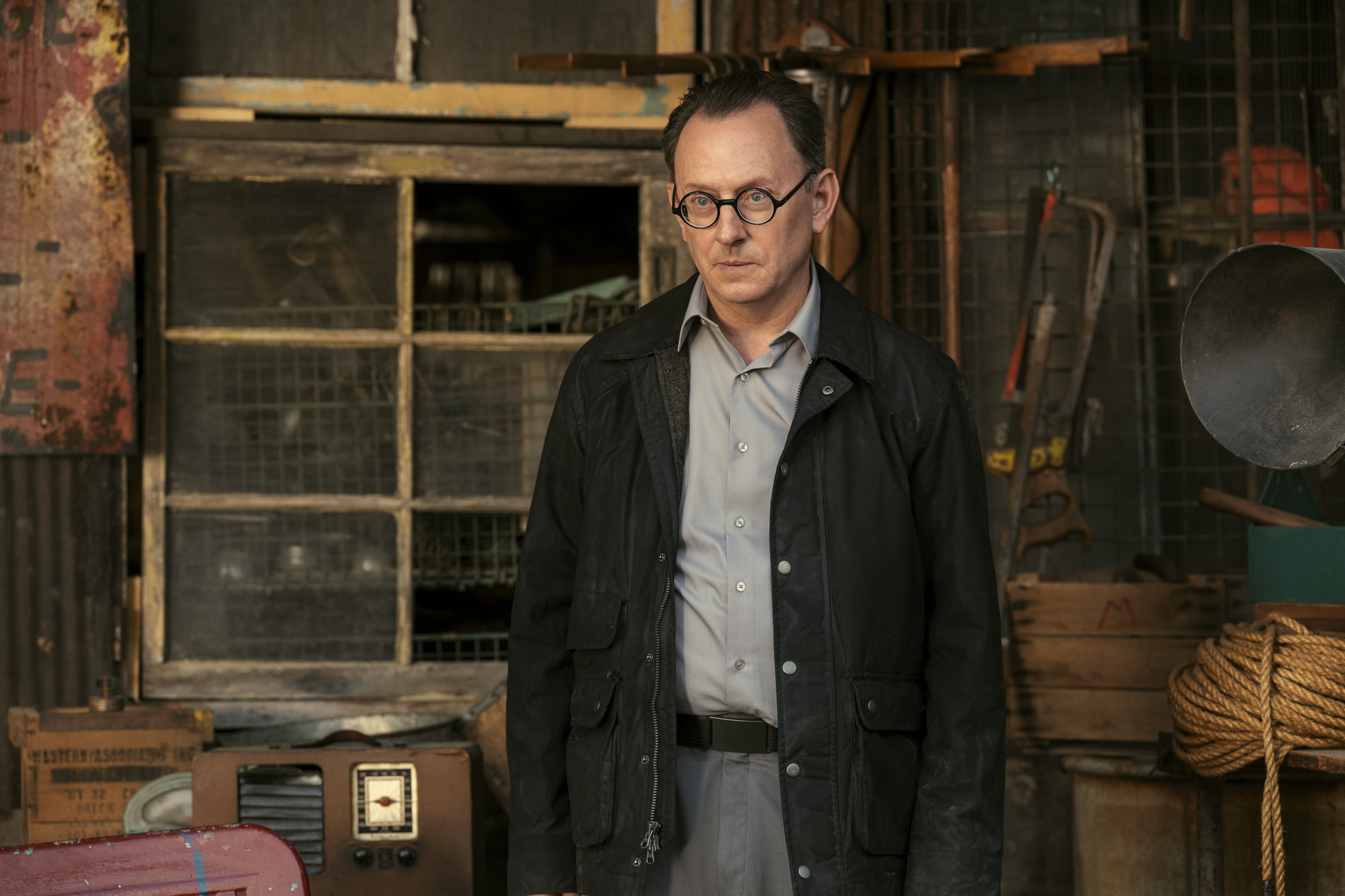 Dr. Siggi Wilzig (Michael Emerson) looking at something