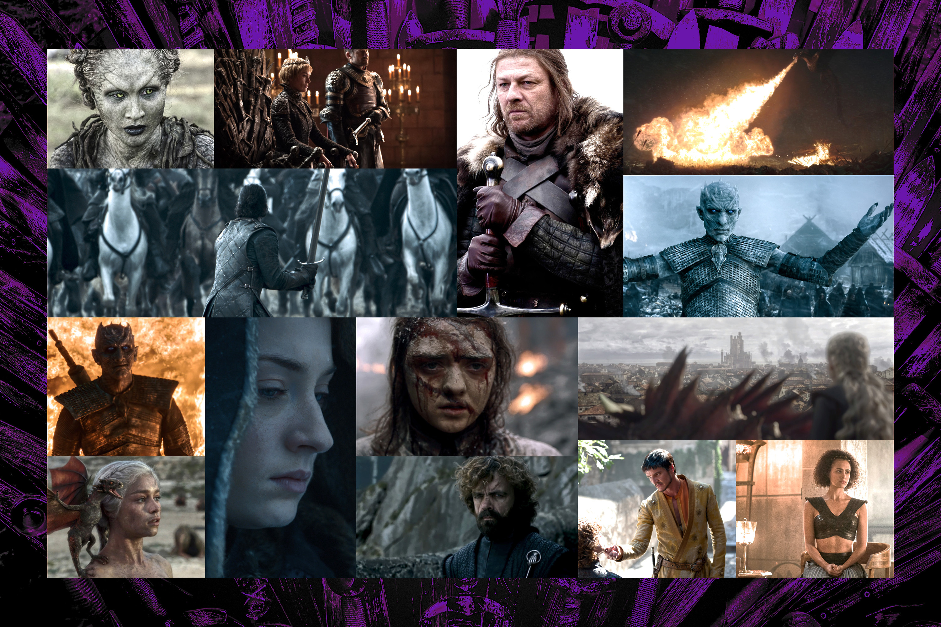 A collage of shots from Game of Thrones