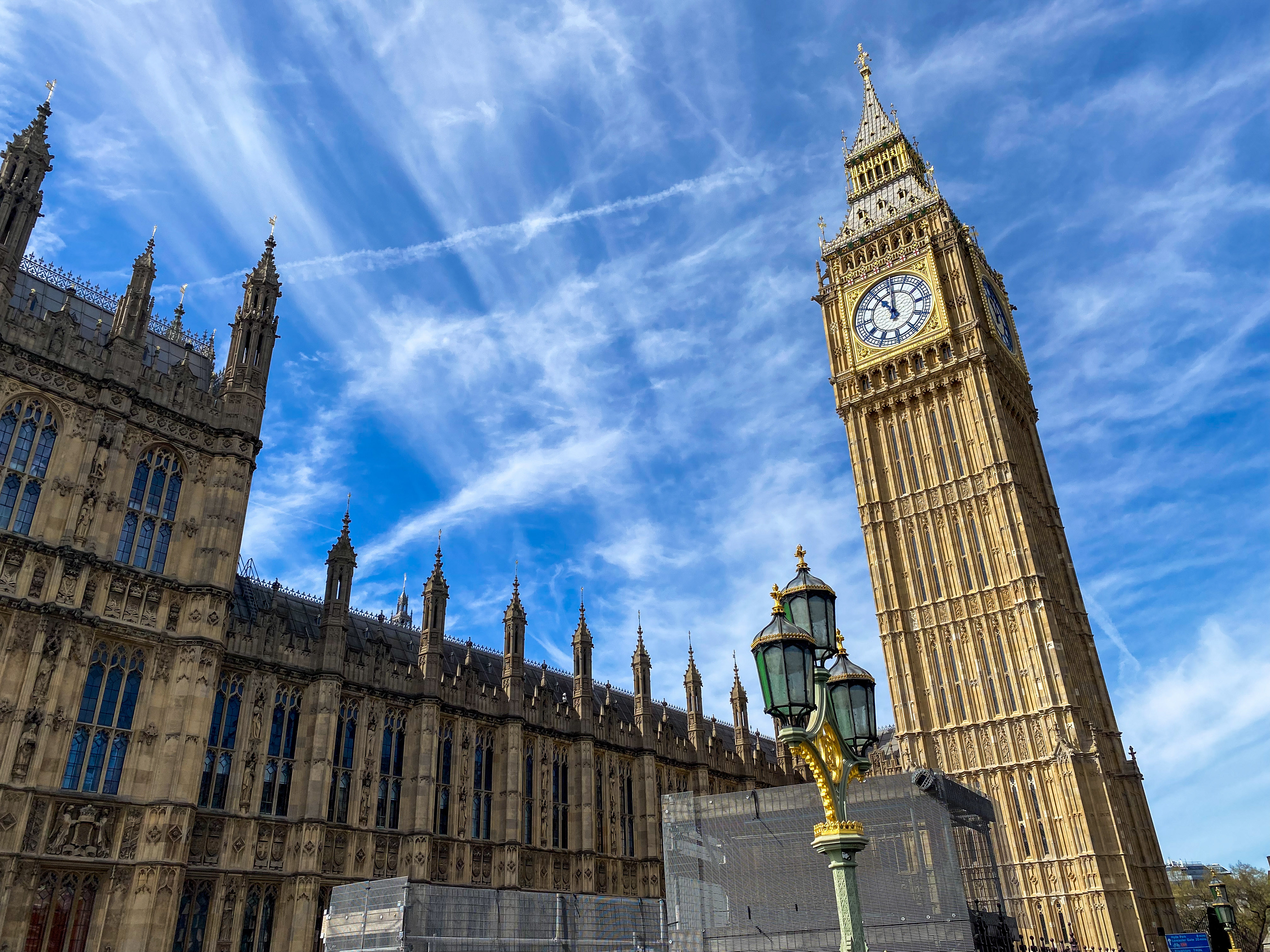 The Big Ben and the Palace of Westminster in London...