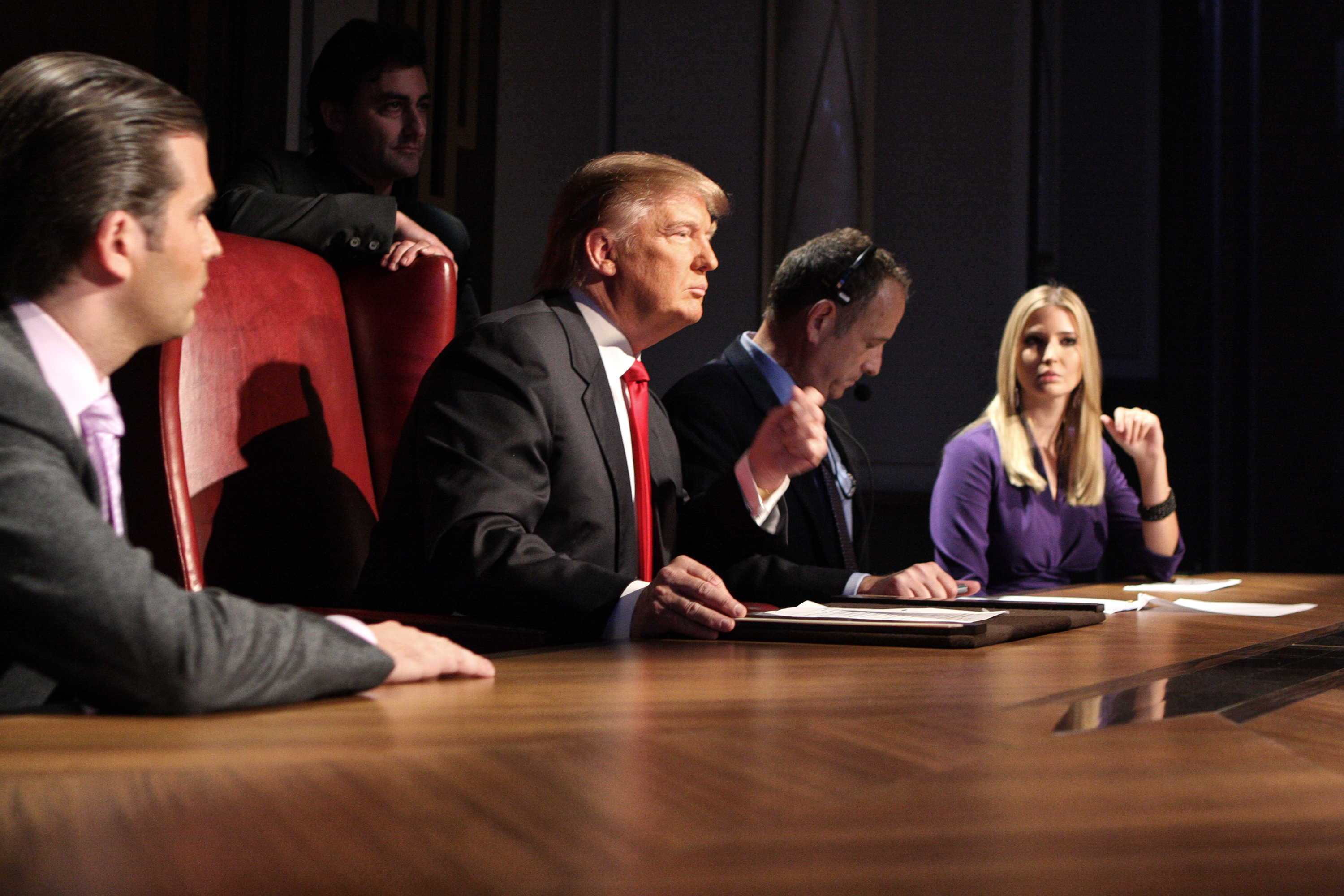 Bill Tompkins Donald Trump, Donald Trump Jr and Ivanka Trump The Celebrity Apprentice Season Finale 2009 Archive