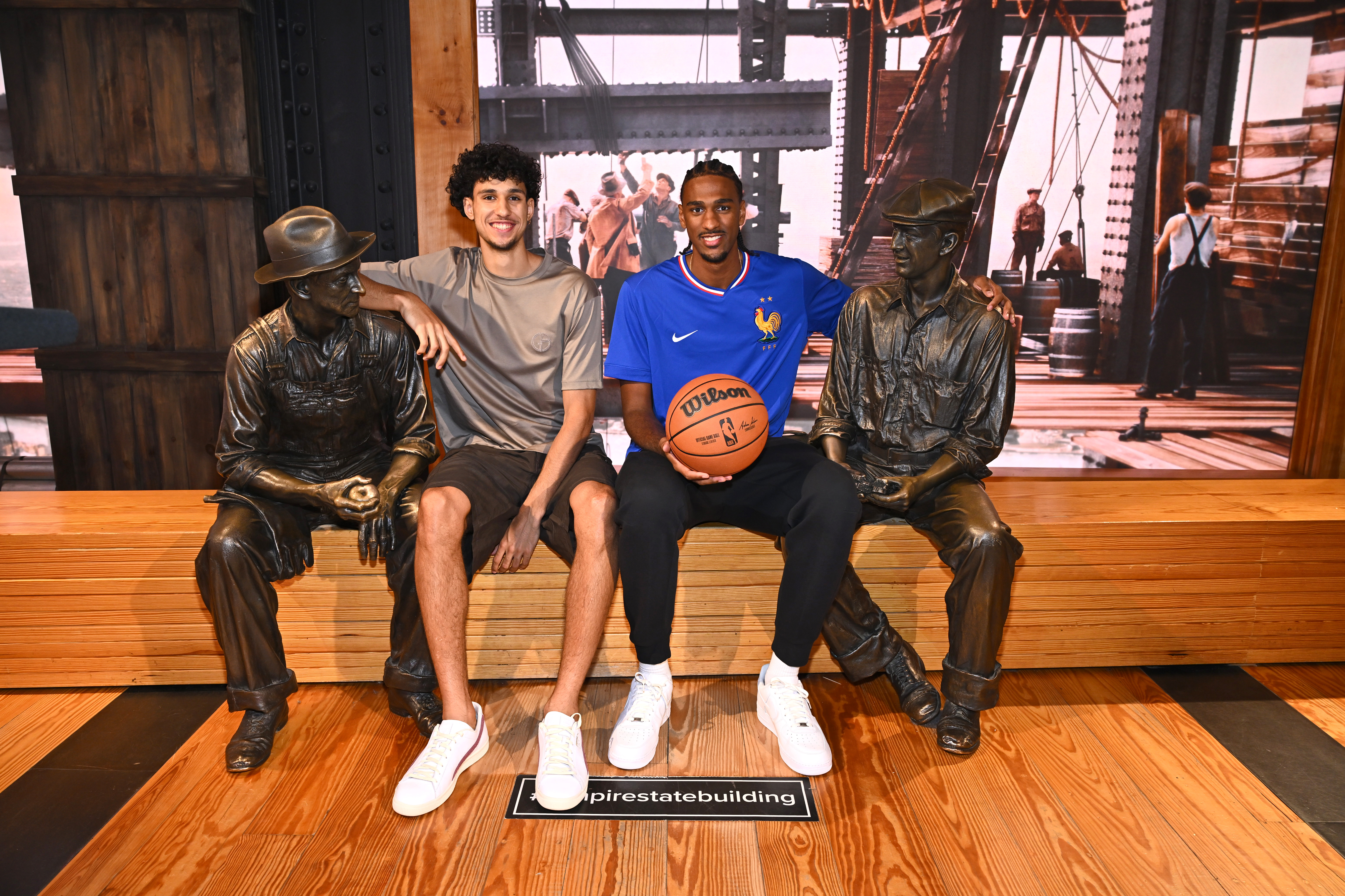 Alex Sarr Visits the Empire State Building to Celebrate 2024 NBA Draft