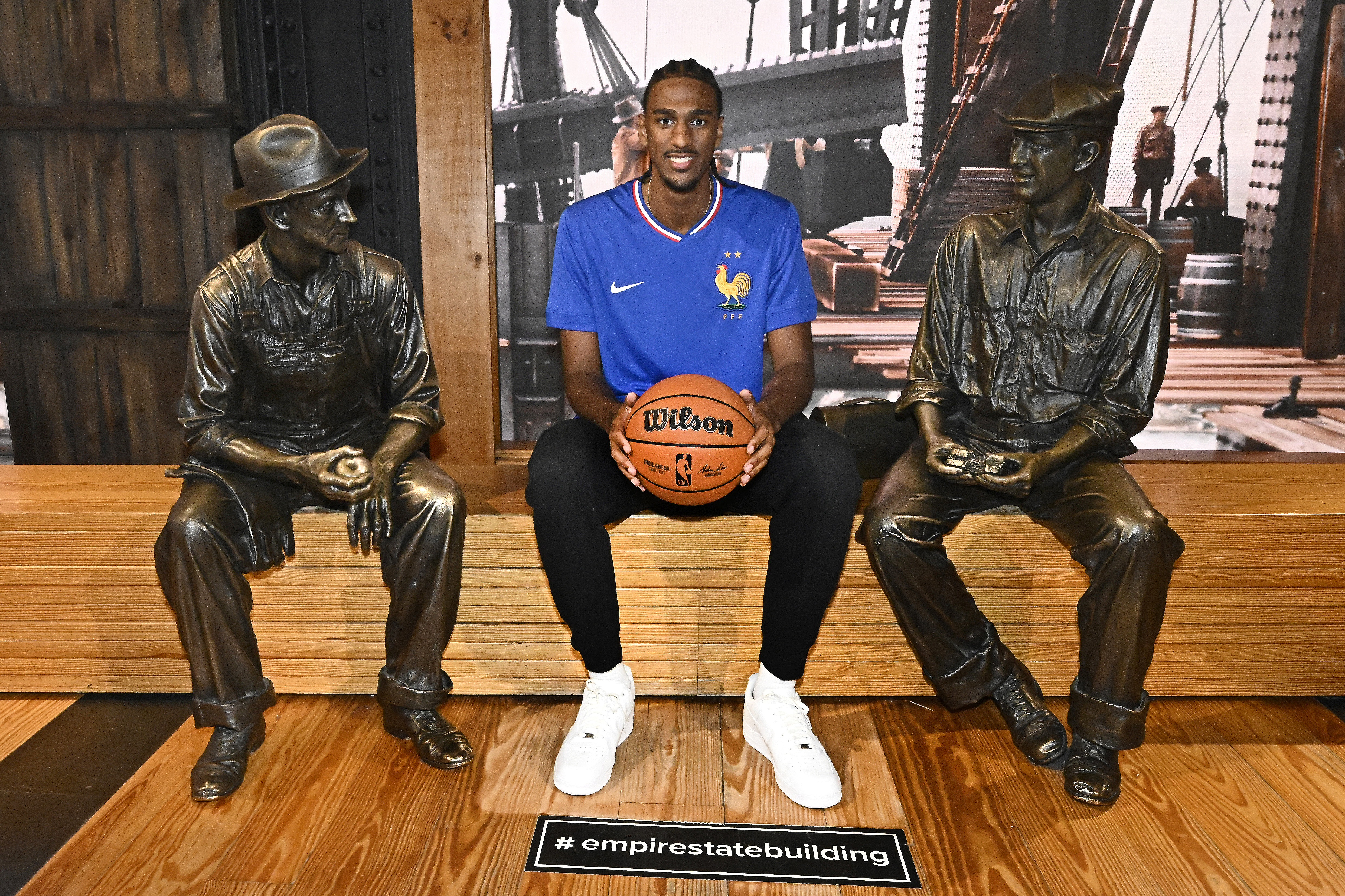 NBA Draft Prospects Alexandre Sarr &amp; Zaccharie Risacher visit the Empire State Building