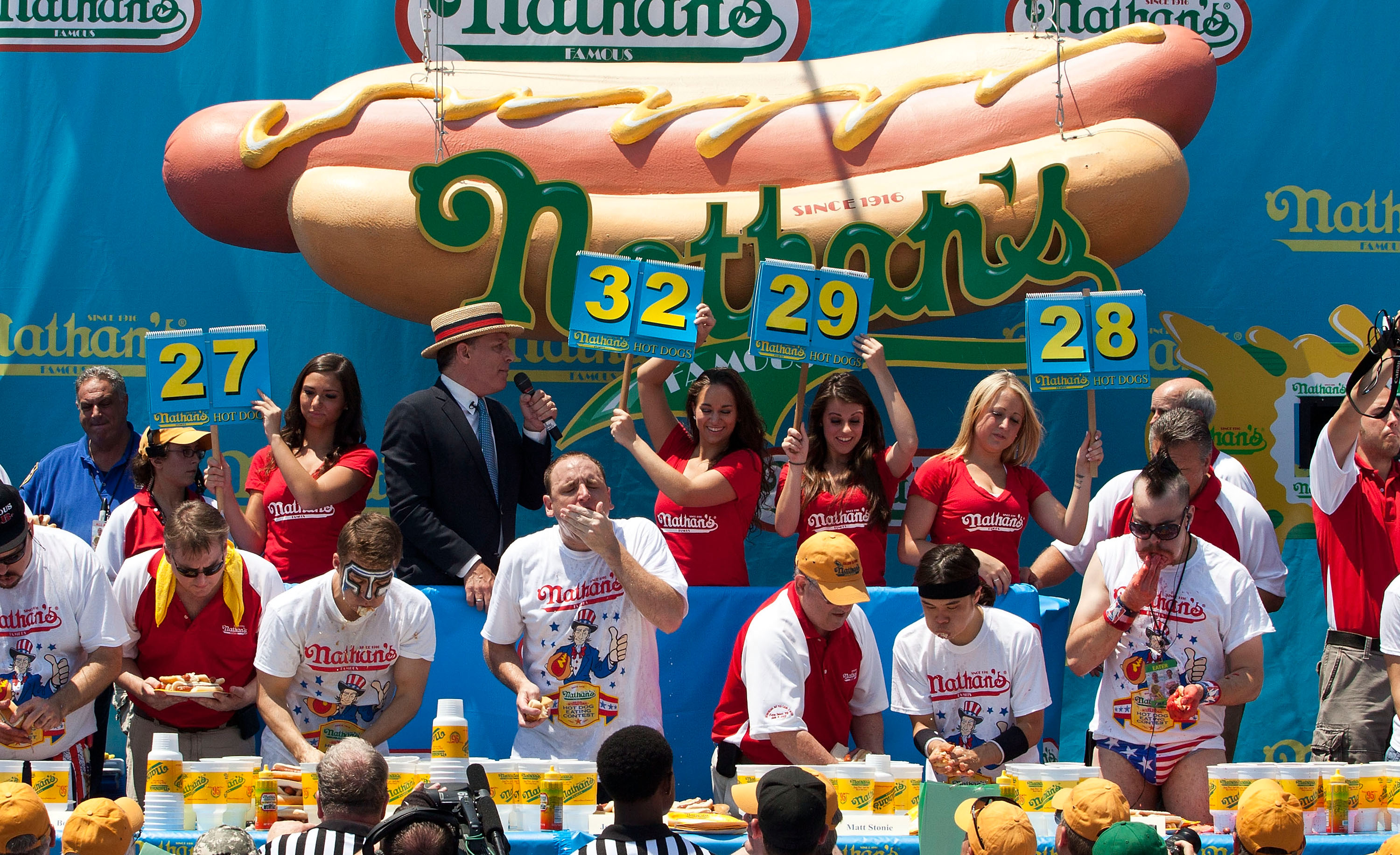 Competitors Vie For Ultimate Eating Prize At Nathan’s Hot Dog Eating Contest
