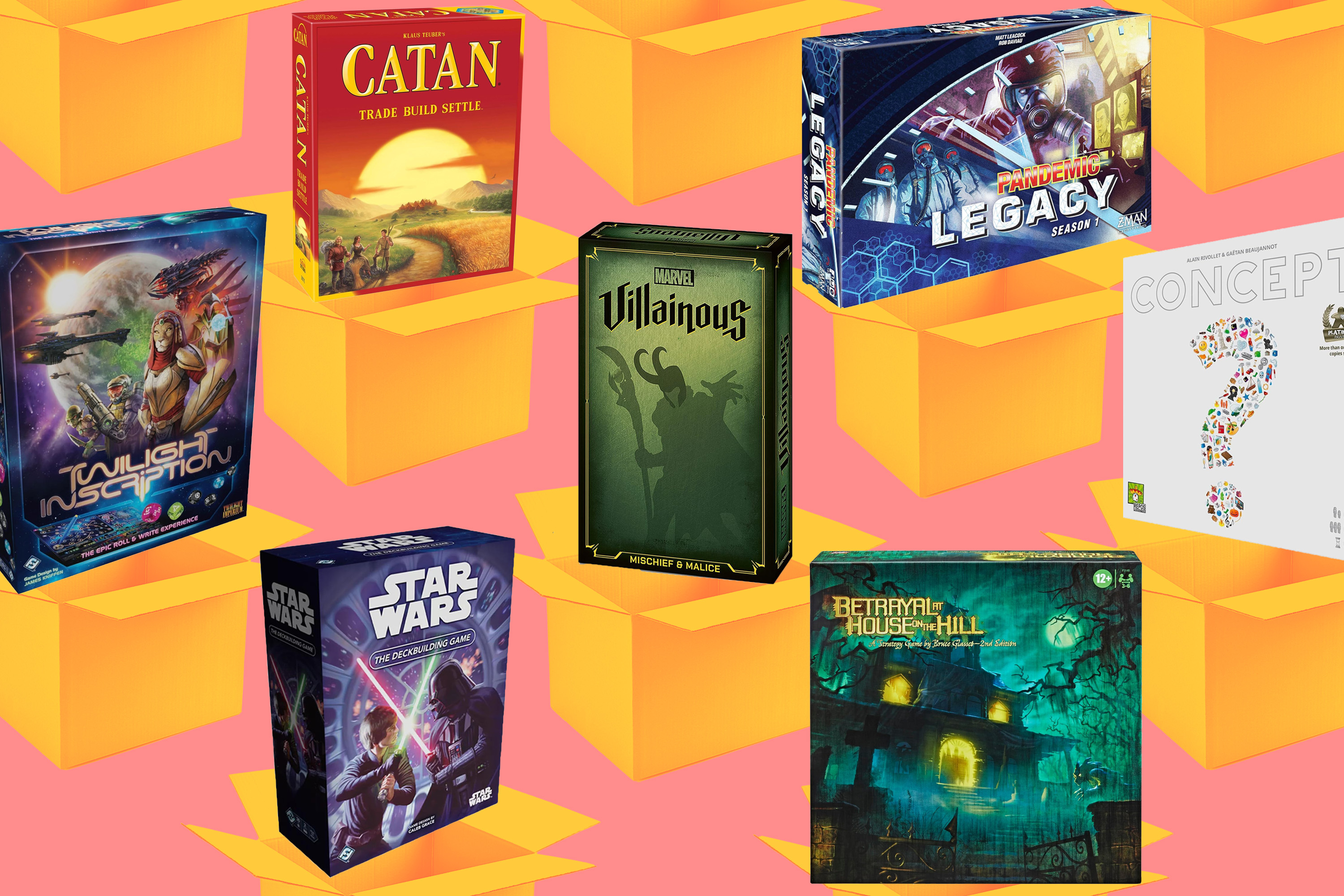 Image composition of various board games on sale for Prime Day 2024
