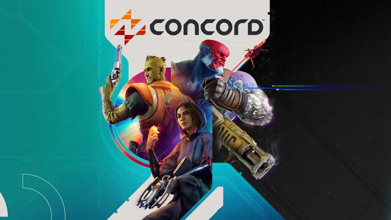 Sci-fi characters stands around in key art for Concord open beta