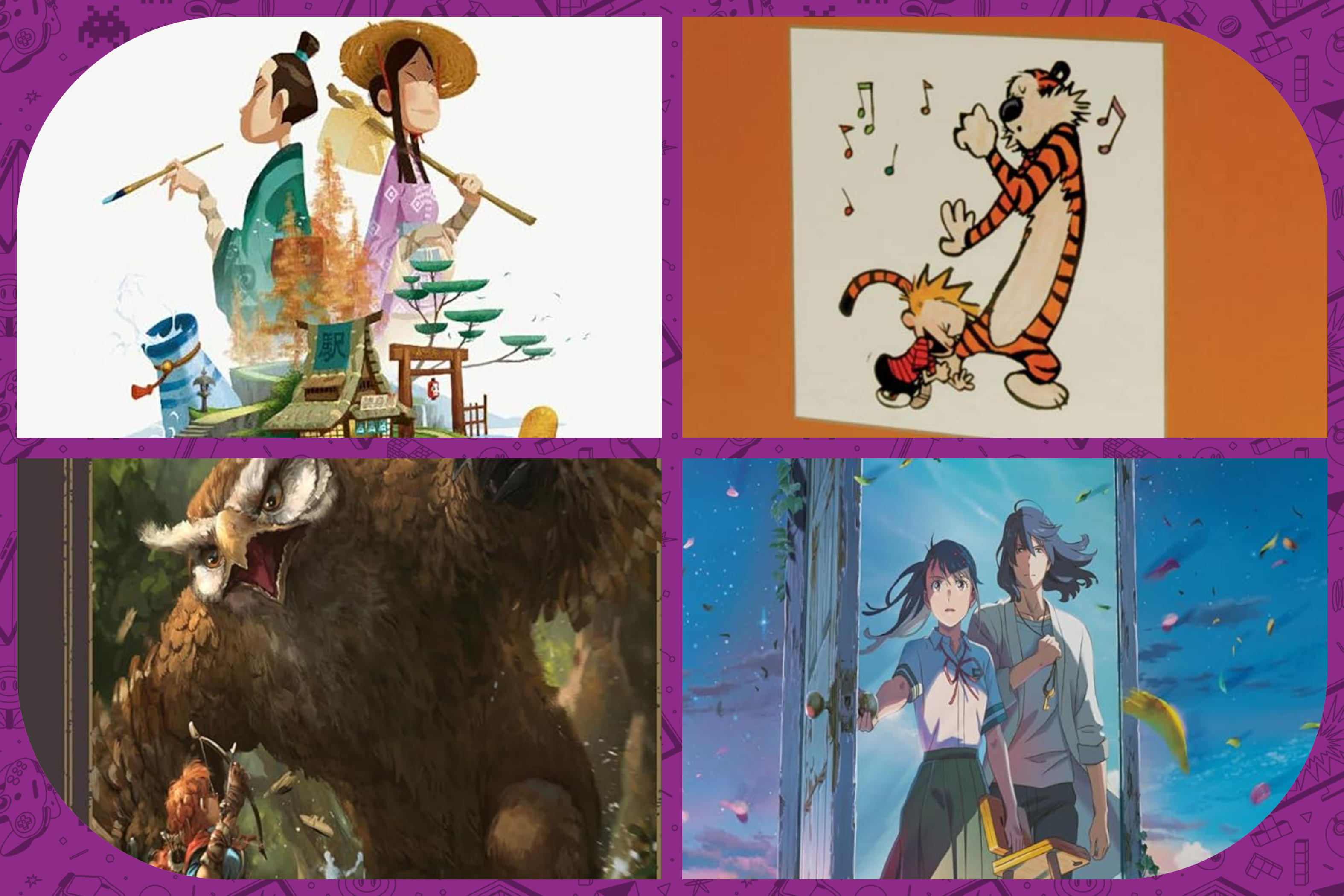 Image composition of some of Polygon readers’ most popular Prime Day picks: Tokaido Duo, Calvin &amp; Hobbes, Dungeons &amp; Dragons, and Suzume