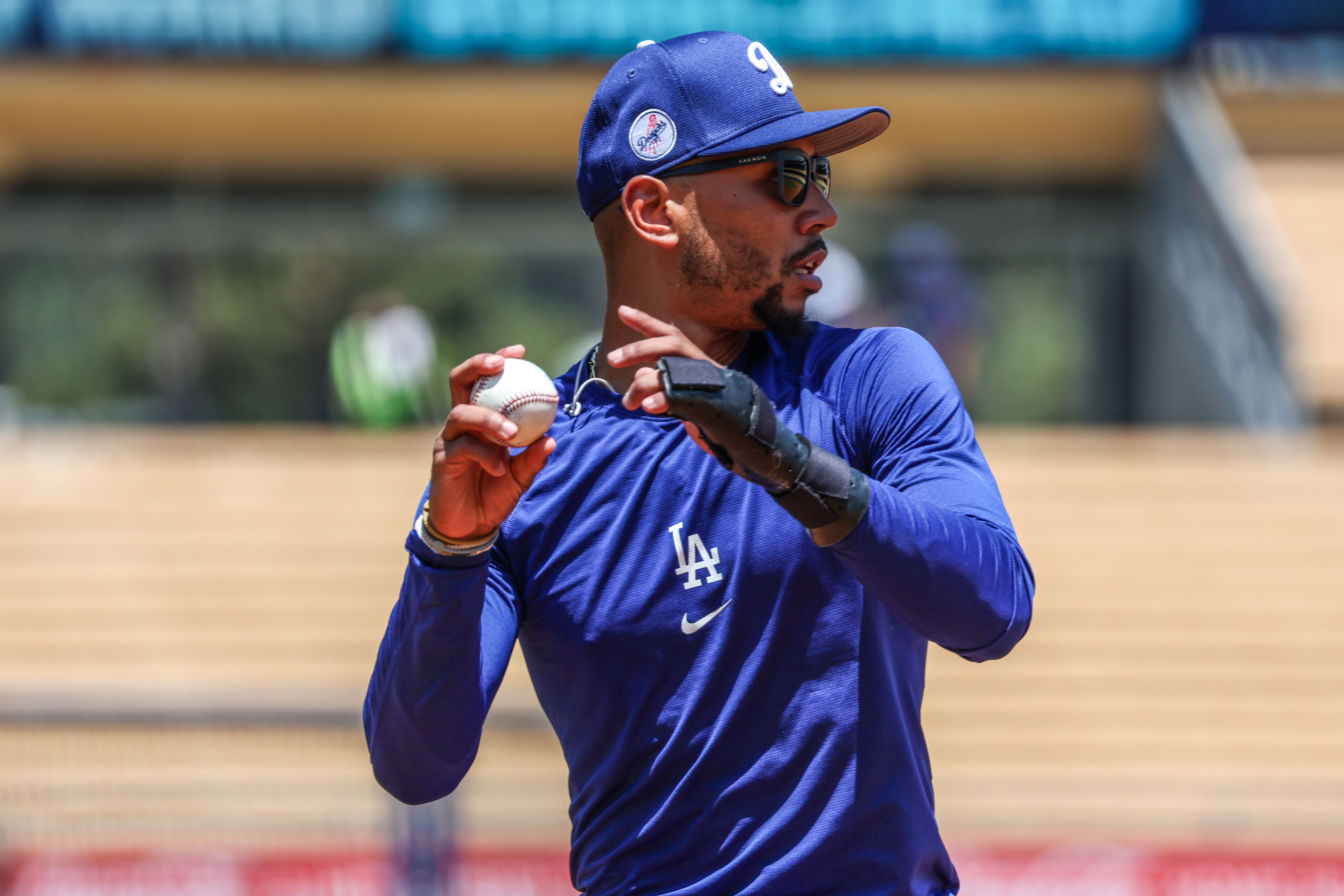 Dodgers Brewers at Dodger Stadium.