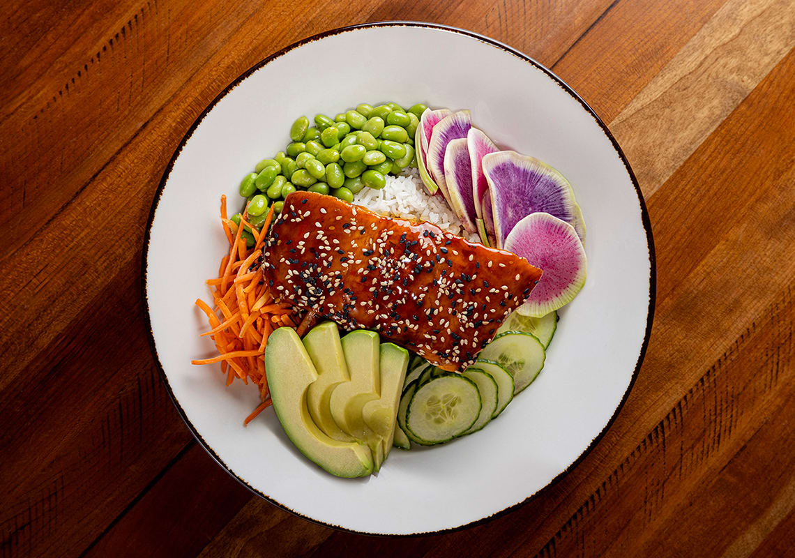 The Salmon Teriyaki Bowl at On Deck